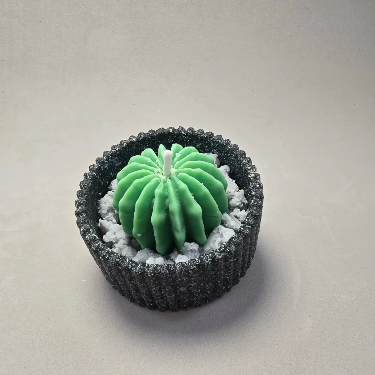 Cactus,vela-recipiente-yeso (4) Cactus Redondo