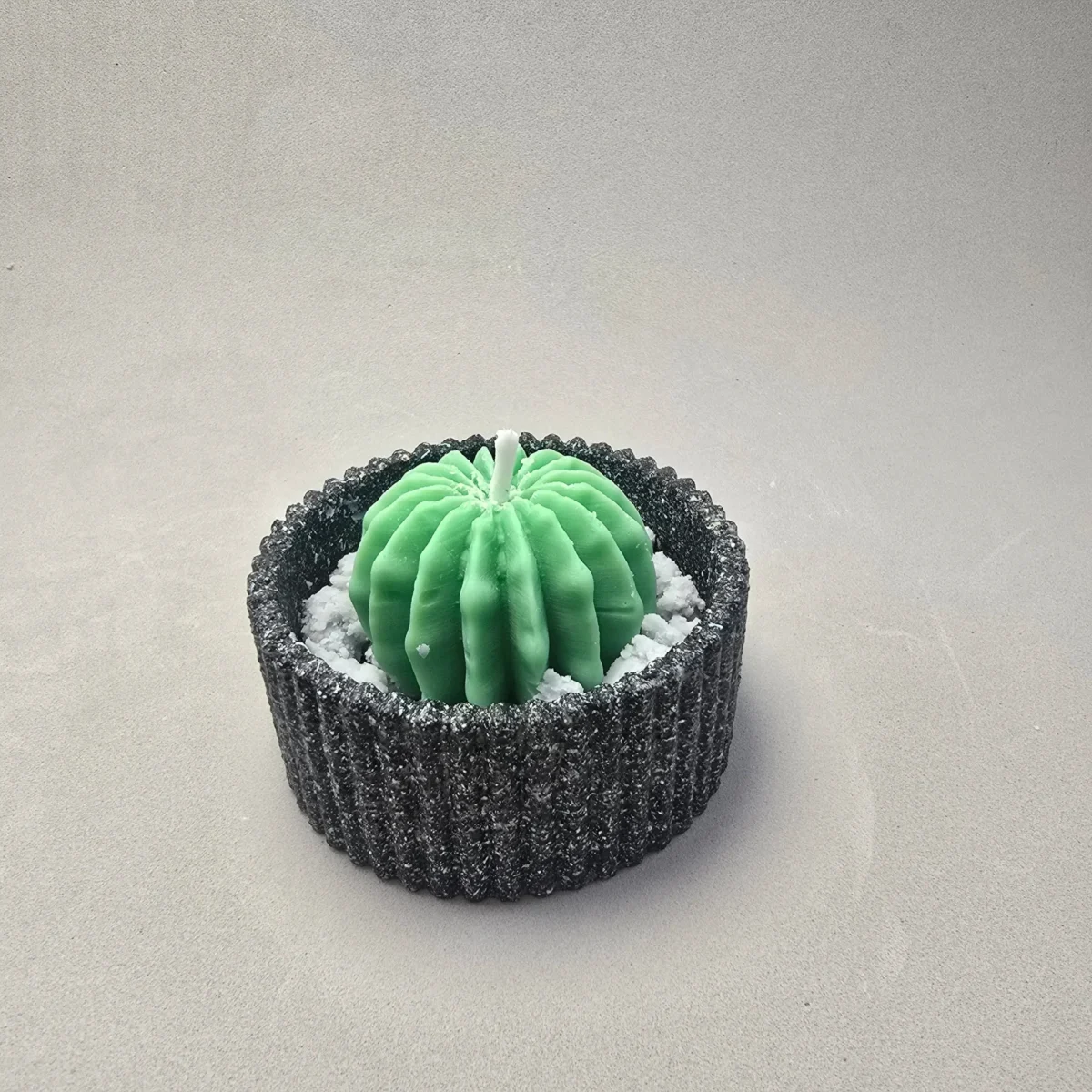 Cactus,vela-recipiente-yeso (5) Cactus Redondo
