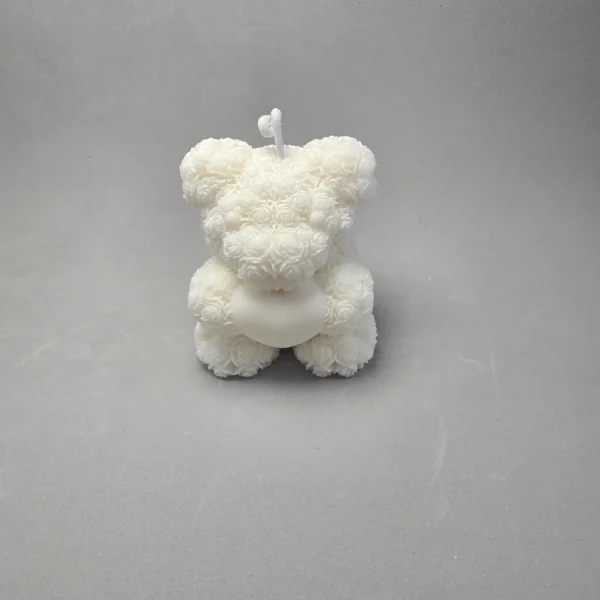 Oso Amoroso M de cera de soja natural con  mecha de algodón bañada en soja Largo 8,5 cm  - Ancho 7 cm - Alto 10 cm