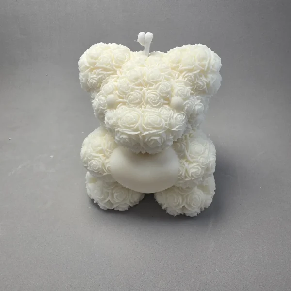 Oso Amoroso XL de cera de soja natural con  mecha de algodón bañada en soja Largo 11 cm  - Ancho 9 cm - Alto 12,5 cm