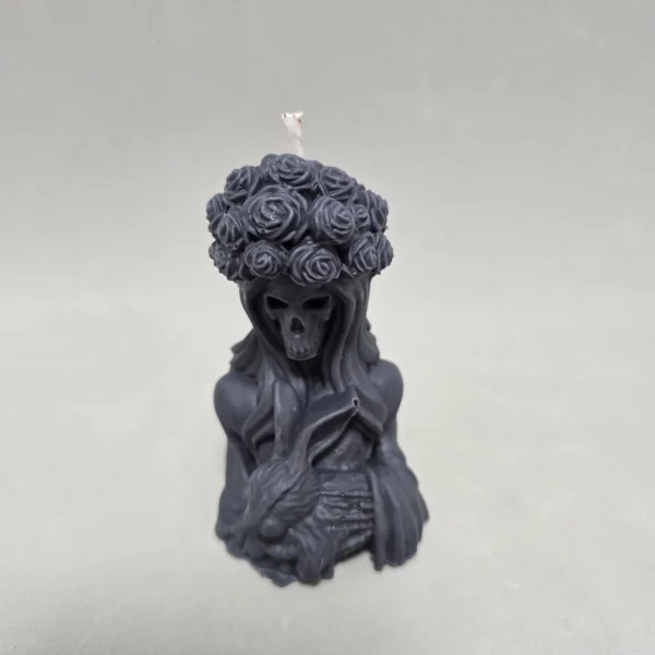 Chica Corona de Flores,vela,halloween (2) Chica Corona de Flores para halloween con aroma Punkin Spice y cera de girasol.