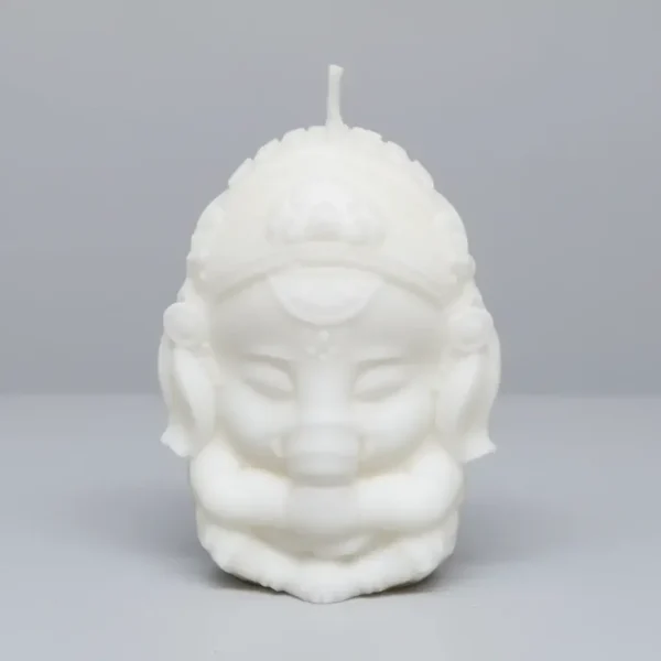 Vela Dios Ganesha hinduista. Cuerpo humano y cabeza de elefante, patrono de las artes, las ciencias y señor de la abundancia. SayCrea, tenerife, islas canarias