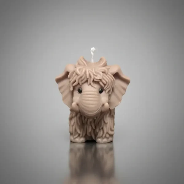 Mini mamut adorable de cera de girasol en color marrón.