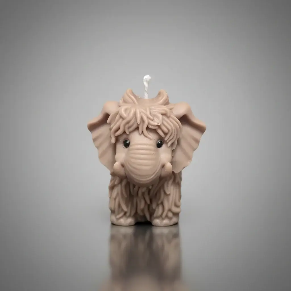 Mini mamut adorable de cera de girasol en color marrón.